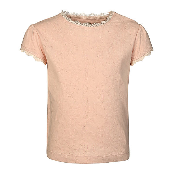 En Fant T-Shirt BLÄTTER mit Lochmuster in rose