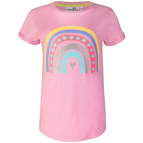 happy girls T-Shirt BOHO-RAINBOW in candy pink