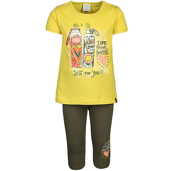 Boboli T-Shirt BOTTLES mit Leggings in gelb/kiwi