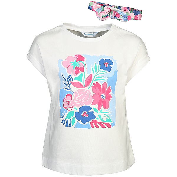 Mayoral T-Shirt BOUQUET 2-teilig in weiss
