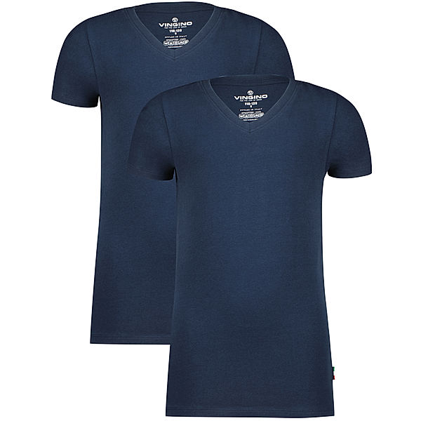 Vingino T-SHIRT BOYS BASIC V-NECK 2er-Pack in midnight blue