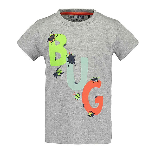 BLUE SEVEN T-Shirt BUG - LETTER in nebel meliert