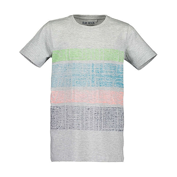 BLUE SEVEN T-Shirt CHILL VIBES 21 in grau/bunt