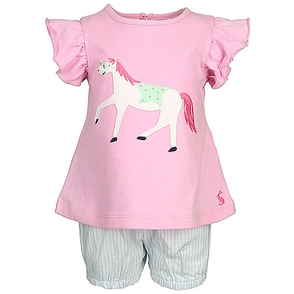 Tom Joule® T-Shirt CLARA PINK HORSE mit Shorts in rosa/hellblau