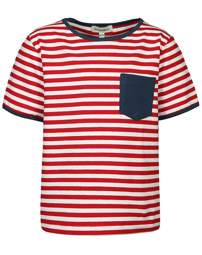 T-Shirt CONTRAST POCKET gestreift in rot weiß kaufen
