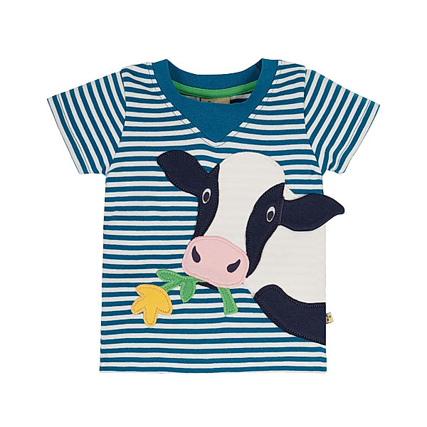 frugi T-Shirt COW gestreift in blau