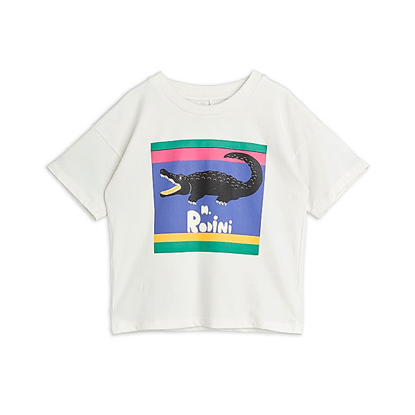 mini rodini T-Shirt CROCODILE in white