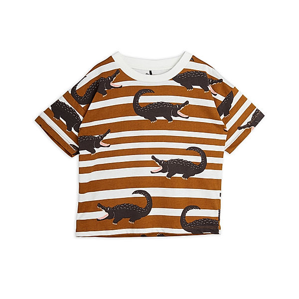 mini rodini T-Shirt CROCODILES AOP in brown