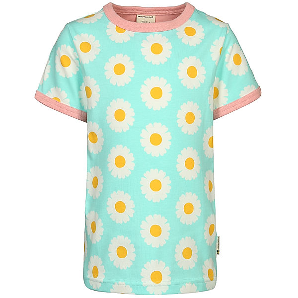 Maxomorra T-Shirt DAISY in türkis/rosa