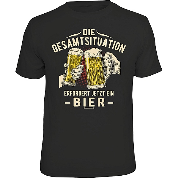 T-Shirt Die Gesamtsituation erfordert jetzt ein Bier (Größe: XL)