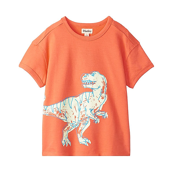 Hatley T-Shirt DINO GLOW in coral