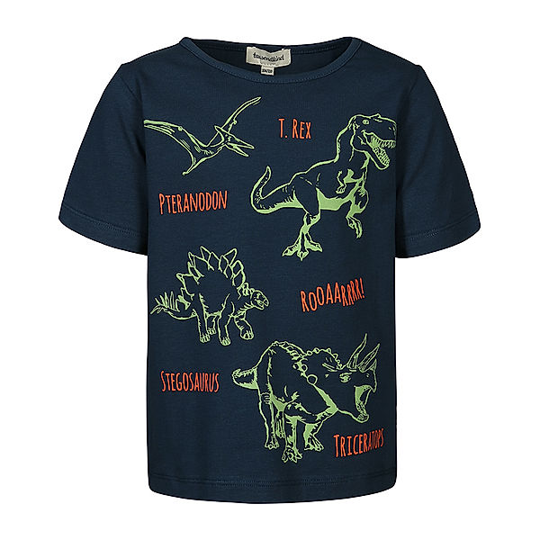 tausendkind collection T-Shirt DINOSAURIER GLOW IN THE DARK in dunkelblau