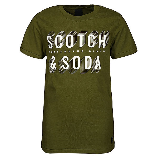 Scotch Shrunk T-Shirt DOUBLE LOGO in olivgrün