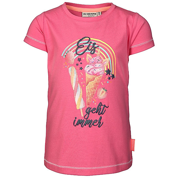 Salt & Pepper T-Shirt DREAMS UNI EIS mit Glitzer in azalea pink