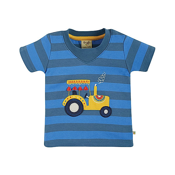 frugi T-Shirt EASY ON – TRACTOR gestreift in blau