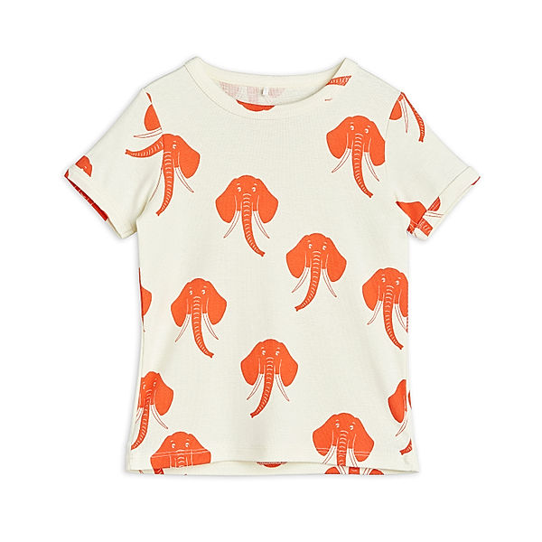 mini rodini T-Shirt ELEPHANTS AOP in offwhite