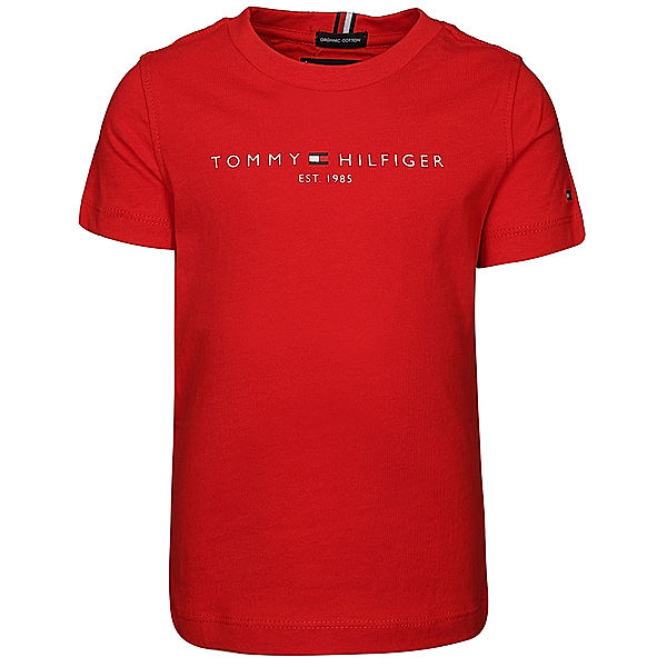 TOMMY HILFIGER T-Shirt ESSENTIAL LOGO in deep crimson