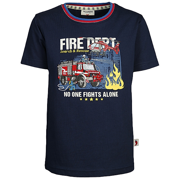 Salt & Pepper T-Shirt FIRE DEPARTMENT in navy