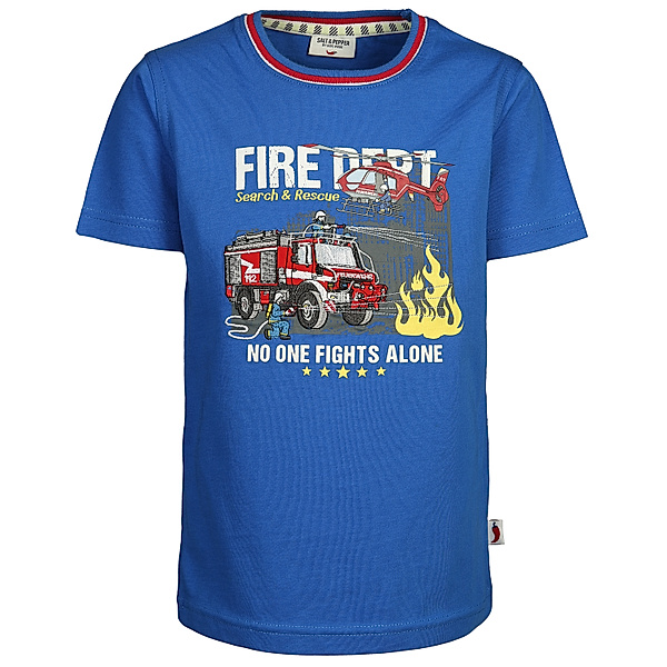Salt & Pepper T-Shirt FIRE DEPARTMENT in strong blue
