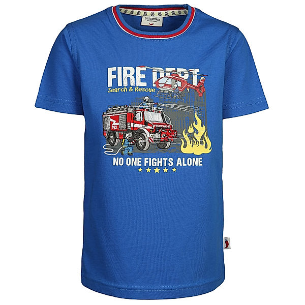 SALT AND PEPPER T-Shirt FIRE DEPARTMENT in strong blue