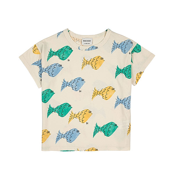 Bobo Choses T-Shirt FISH ALL OVER in white