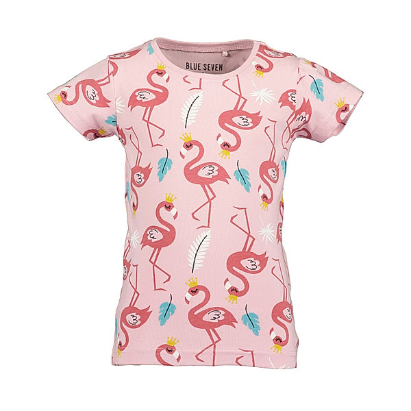 BLUE SEVEN T-Shirt FLAMINGO AOP in rosa