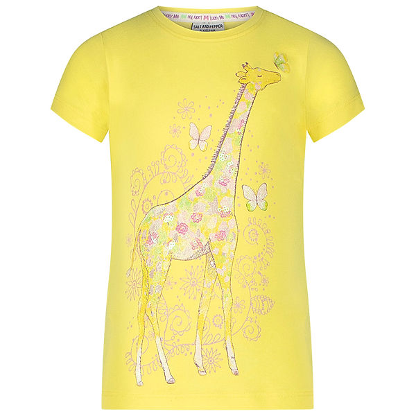 Salt & Pepper T-Shirt  FLOWER GIRAFFE in lemon