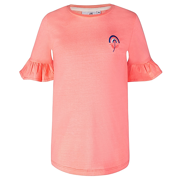 happy girls T-Shirt FLOWER in neon coral