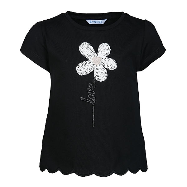 Mayoral T-Shirt FLOWER LOVE in schwarz