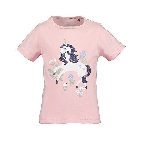 BLUE SEVEN T-Shirt FLOWER UNICORN in rosa