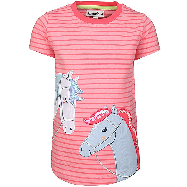 tausendkind collection T-Shirt FREUNDSCHAFT gestreift in berry/pink