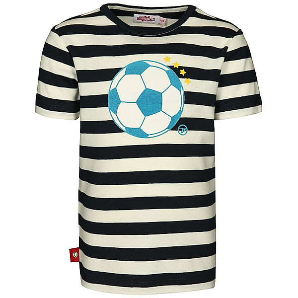 Volltreffer T-Shirt FUSSBALL gestreift in marine/weiß