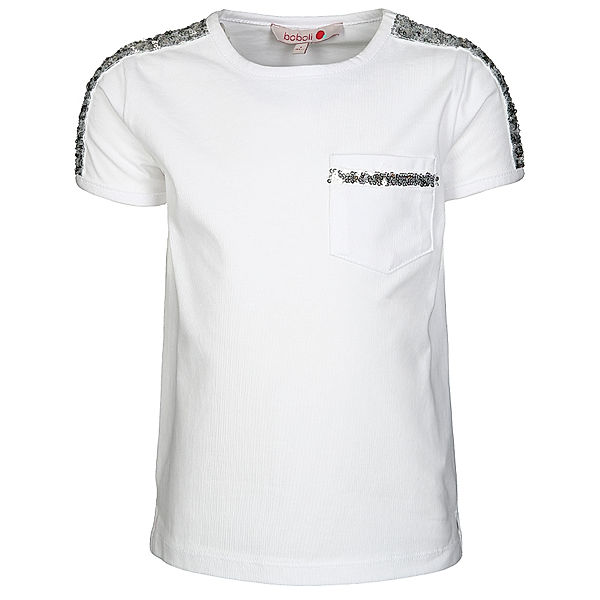 Boboli T-Shirt GIRLY mit Pailletten in weiss