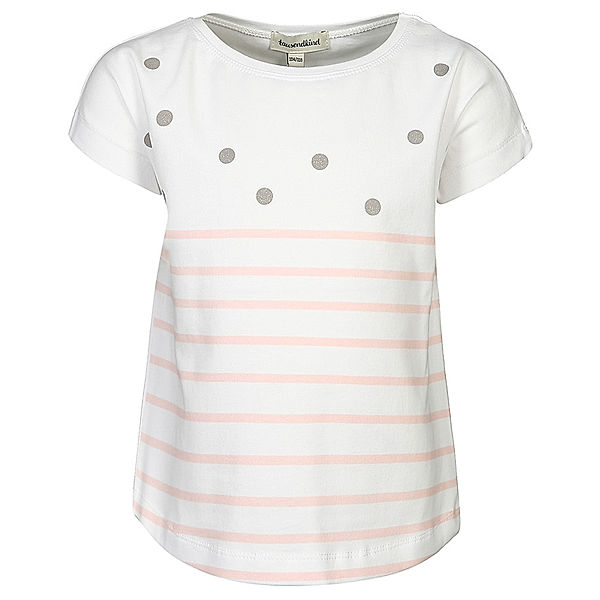 tausendkind essentials T-Shirt GLITTER DOTS in weiss/powder