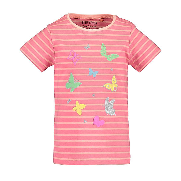 BLUE SEVEN T-Shirt GLITTER PAPILLON in lachs