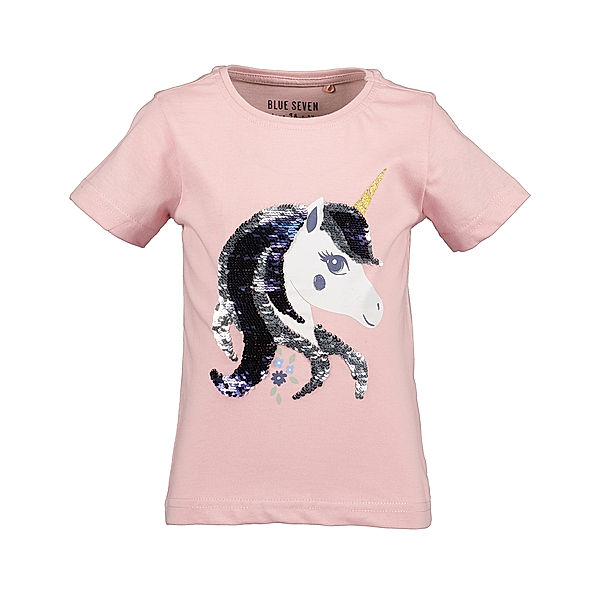 BLUE SEVEN T-Shirt GLITTER UNICORN mit Wendepailletten in rosa