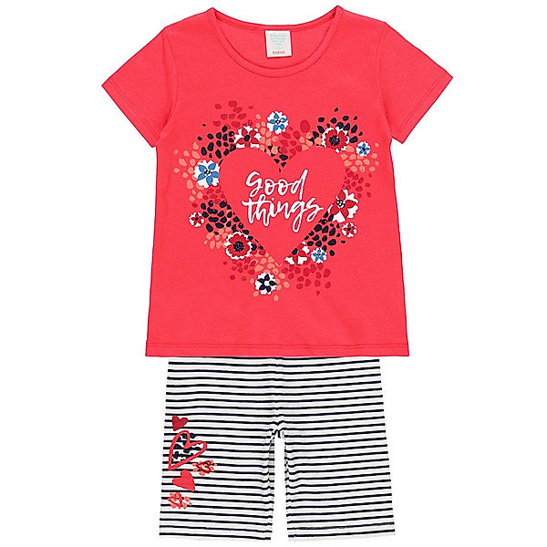 Boboli T-Shirt GOOD THINGS mit Leggings in koralle/weiß