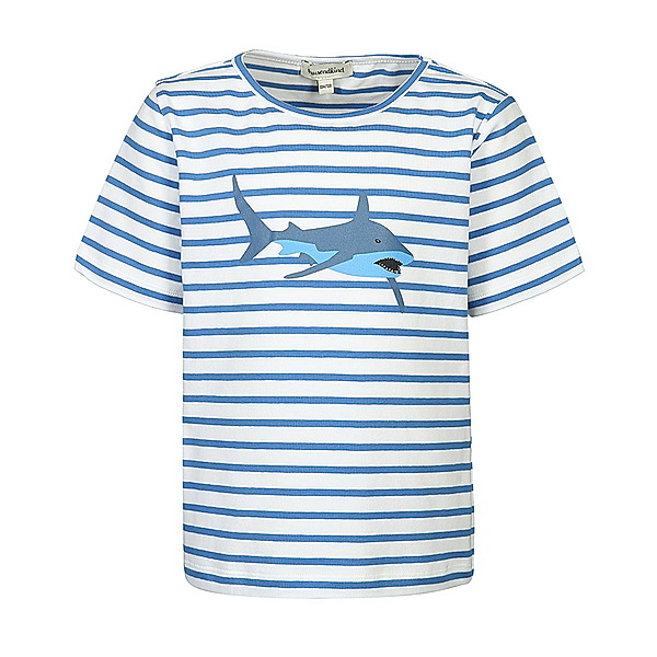 tausendkind collection T-Shirt HAI gestreift in weiß/blau