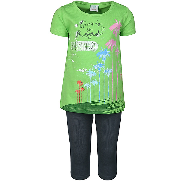 Boboli T-Shirt HAPPINESS mit Caprileggings in grün