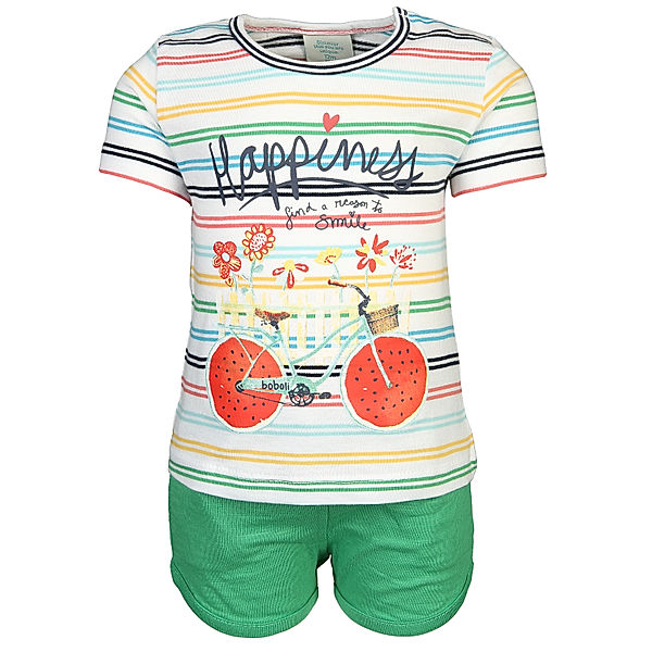 Boboli T-Shirt HAPPINESS mit Shorts in grün