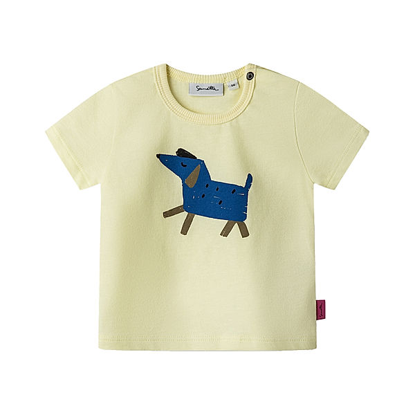 Sanetta Pure T-Shirt HAPPY DOG in light yellow