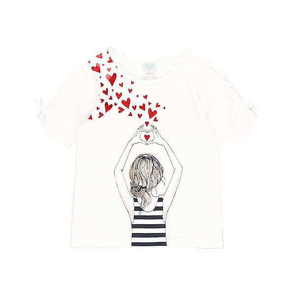 Boboli T-Shirt HEART IN YOUR HANDS in weiß