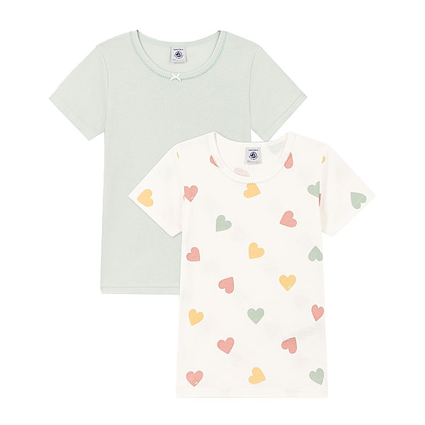 Petit Bateau T-Shirt HEARTS 2er Pack in bunt