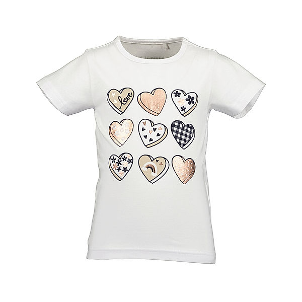 BLUE SEVEN T-Shirt HEARTS in weiss