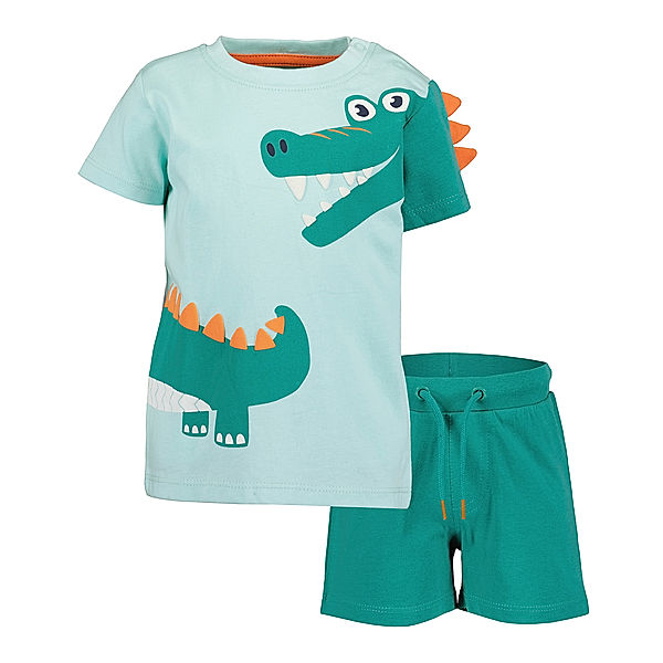 BLUE SEVEN T-Shirt HELLO KROCO mit Shorts in sea