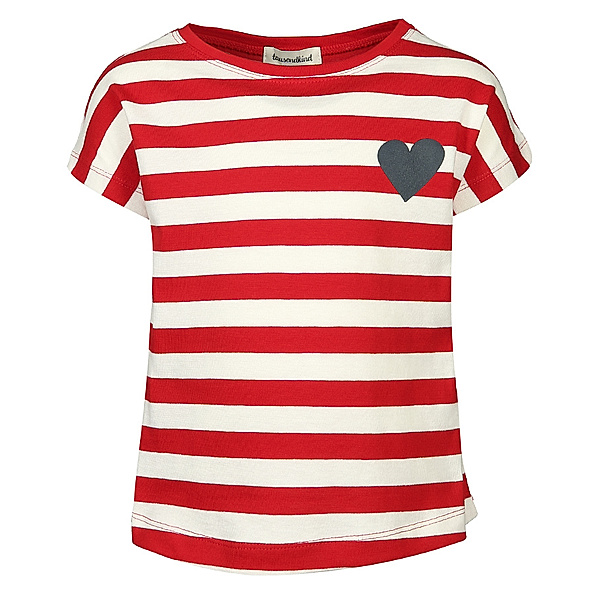 tausendkind collection T-Shirt HERZ DETAIL gestreift in rot/weiß