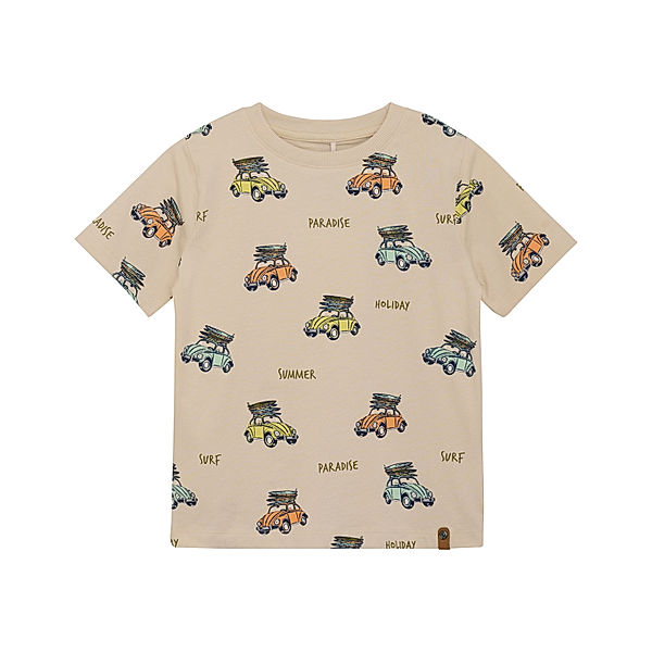 Minymo T-Shirt HOLIDAY CAR in beige