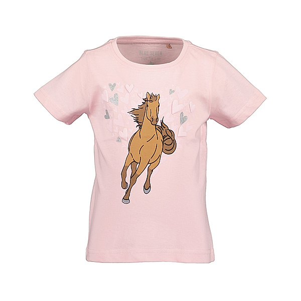 BLUE SEVEN T-Shirt HORSE LOVE in rosa