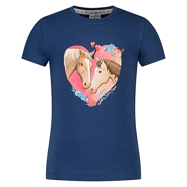 SALT AND PEPPER T-Shirt HORSES HEART in ink blue
