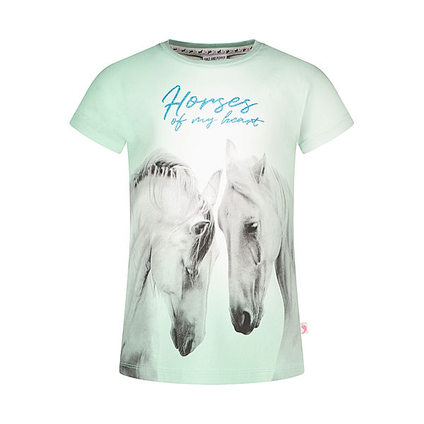 SALT AND PEPPER T-Shirt HORSES OF MY HEART in balsam green